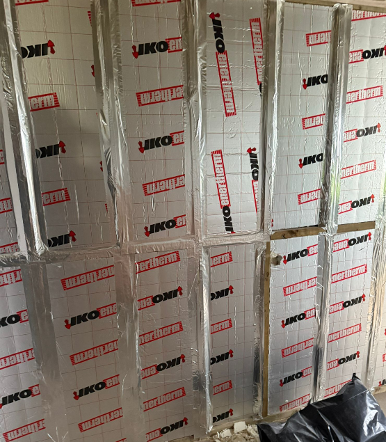 Wall insulation installed during refurbishment