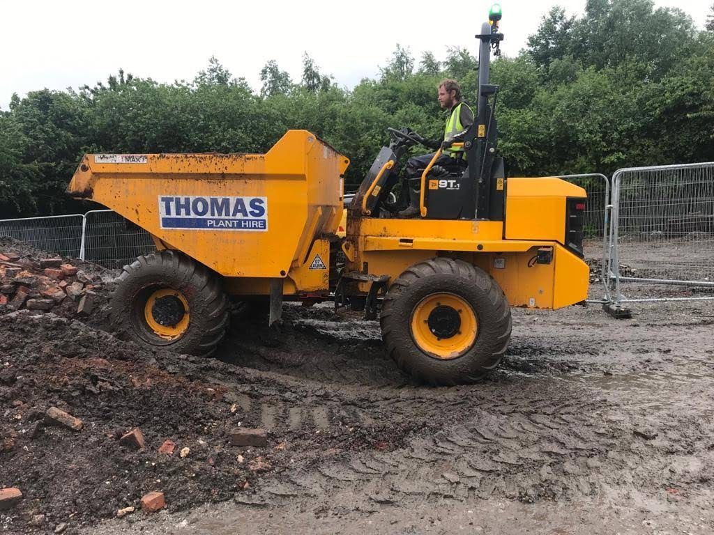 Site dumper on an outdoor construction site