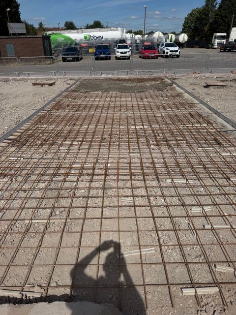 Reinforcement mesh before concrete pouring