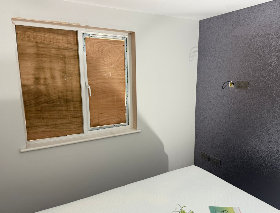 Interior refurbishment around a window