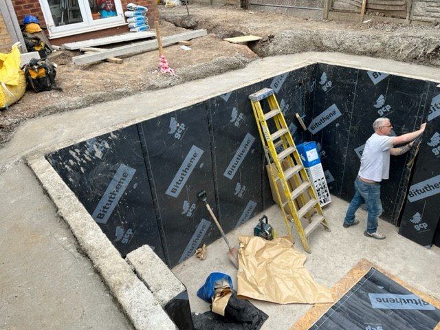Building foundations and blockwork in progress